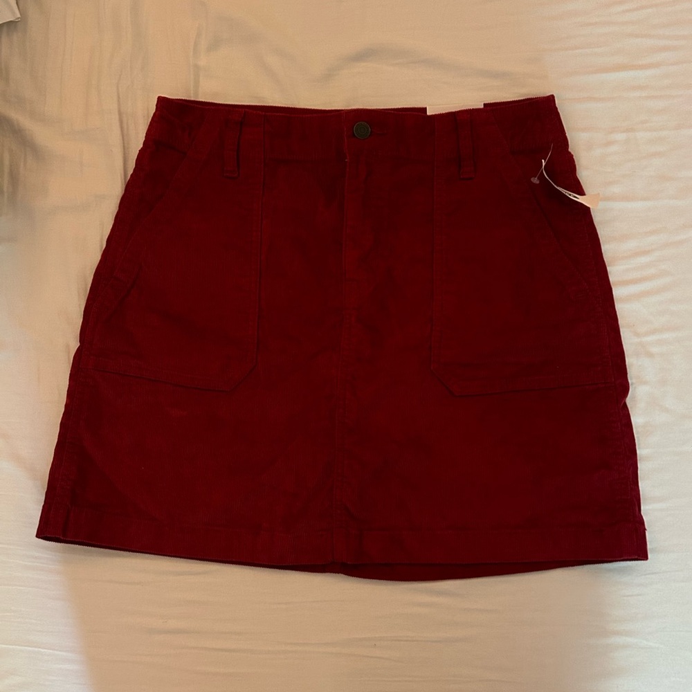 Corduroy Red Skirt